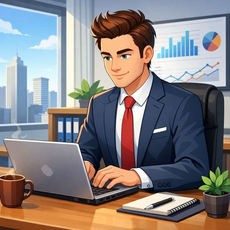 Business owner browsing software products